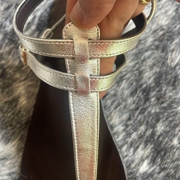 J. Crew Made in Italy Silver Gladiator Sandal - Picture 6 of 11